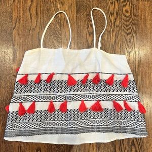 Piper red tassel tank top size small